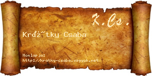 Krátky Csaba névjegykártya