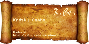 Krátky Csaba névjegykártya